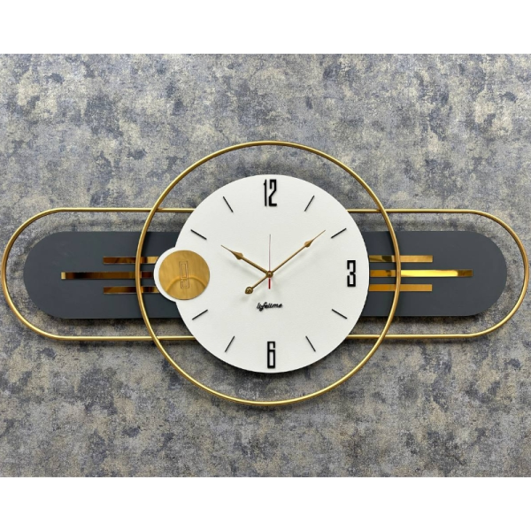 ساعت دیواری مدرن مدل آرون sf343، ساعت دیواری خلاقانه و شکیل با متریال استیل تک رنگ، دارای موتور آرامگرد و دو سال ضمانت، رنگ سفید