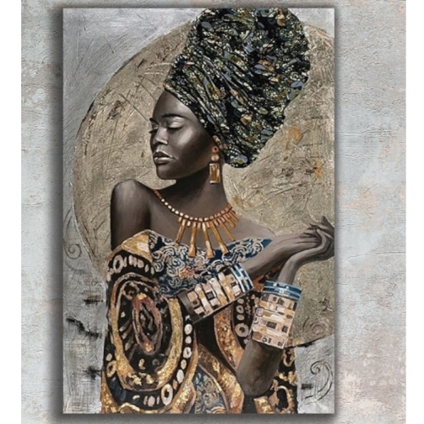 تابلو دکوراتیو شاین کد 204، جدیدترین مدل تابلو با بالاترین کیفیت چاپ، متریال پی وی سی قاب، تابلو هنری با کیفیت فوق العاده و قابل شستشو و سری سوم طرح دختر سیاه پوست آراسته