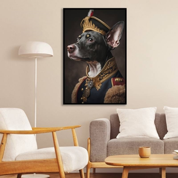 تابلو دکوراتیو شاین مدل 220، جدیدترین مدل تابلو با بالاترین کیفیت چاپ، متریال پی وی سی قاب، تابلو زیبا و جذاب، تابلو هنری با کیفیت فوق العاده و قابل شستشو طرح سگ سلطنتی
