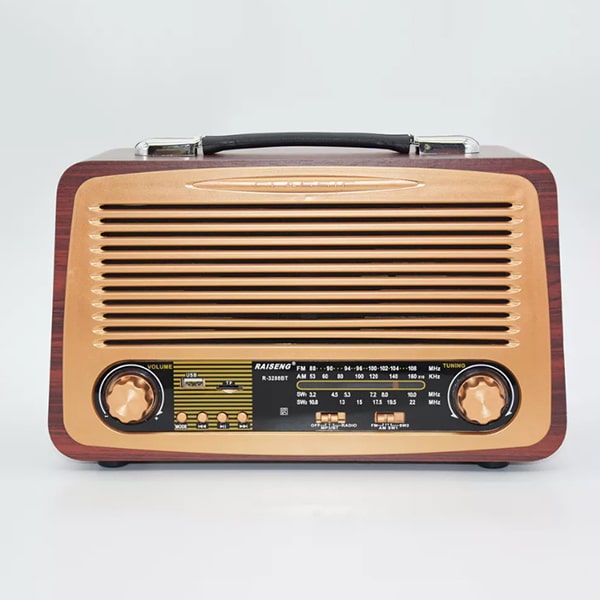 رادیو کلاسیک، رادیو و اسپیکر چوبی استریو، رادیو کلاسیک قابل حمل، رادیو زیبای طرح قدیمی پشتیبانی از بلوتوث و پورت usb | چوب قرمز کد 3288