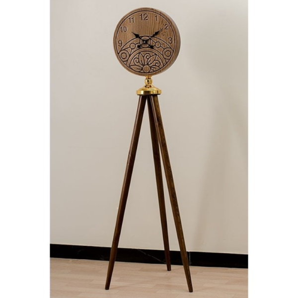 ساعت ایستاده چوبی مدل گرداب کد SA29137، ساعت ایستاده پایه دار با ارتفاع 167 سانتی متر، جنس بدنه و صفحه ساعت از چوب