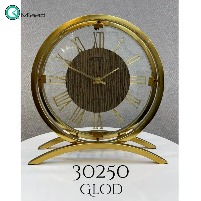 ساعت رومیزی فلزی آرتمیس مدل 30250، ساعت رومیزی بسیار زیبا و مدرن آرتمیس، دکوری و بسیار زیبا، در اعداد رومی ساعت رومیزی