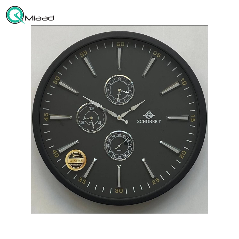ساعت دیواری فلزی شوبرت مدل 5310 رنگ مشکی