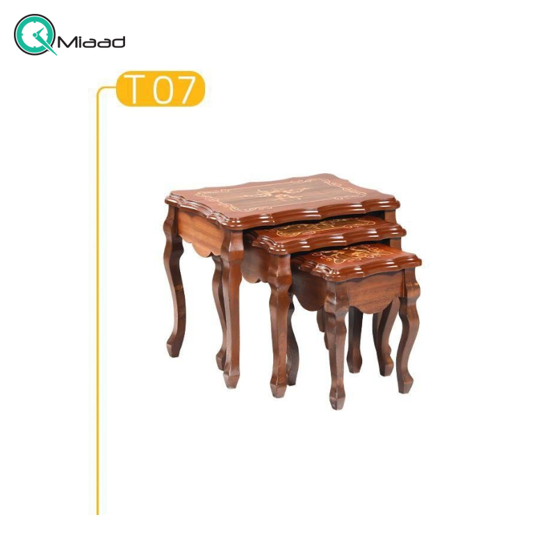 میز عسلی سه تیکه پولیشی مدل T07