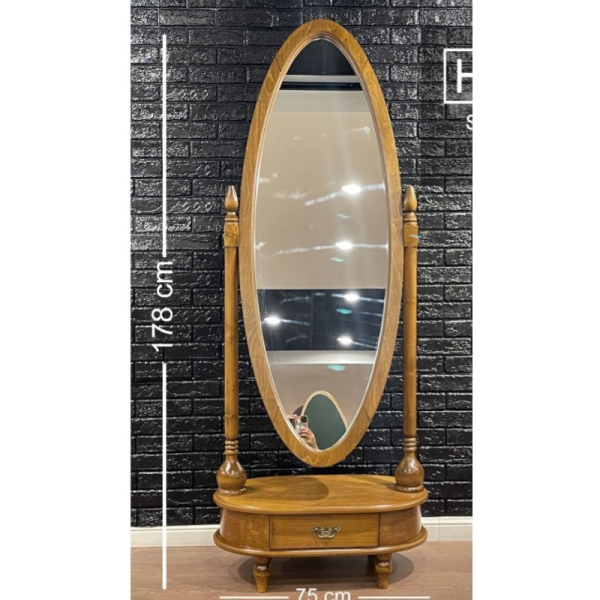آینه ایستاده برند هاردی مدل 606، آینه بسیار زیبا و درجه یک با متریال تمام چوب بدنه، سایز 175x75 سانتی متر