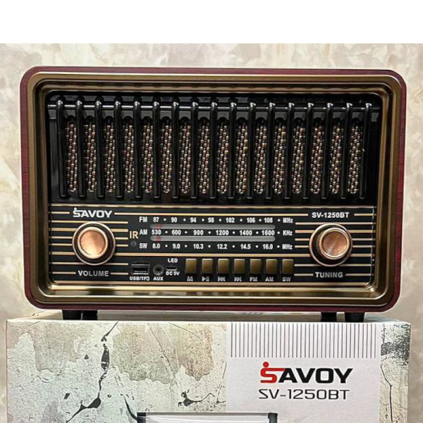 رادیو کلاسیک شارژی مدل 1250، رادیو طرح قدیمی با قابلیت های مدرن مثل بلوتوث / رادیو و پورت USB