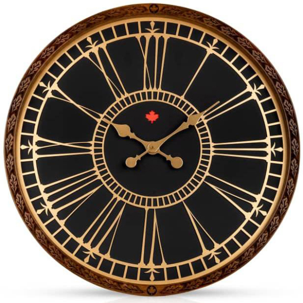 ساعت دیواری وودسان، ساعت دیواری ساخته شده با چوب طبیعی روس سبک کلاسیک، مدل کانادا، در دو سایز، رنگ قهوه ای سایز 60