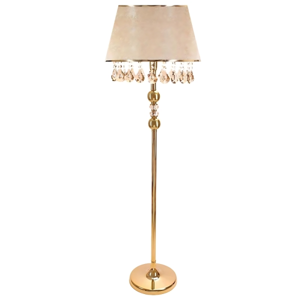 آباژور سالنی مدل 150، آباژور ایستاده مدرن و ظریف با سرپیچ معمولی E27 و دارای 20 آویز، دارای تنوع رنگی، متریال فلزی و طراحی مینیمال و ساده، فوق العاده با کیفیت، رنگ طلایی