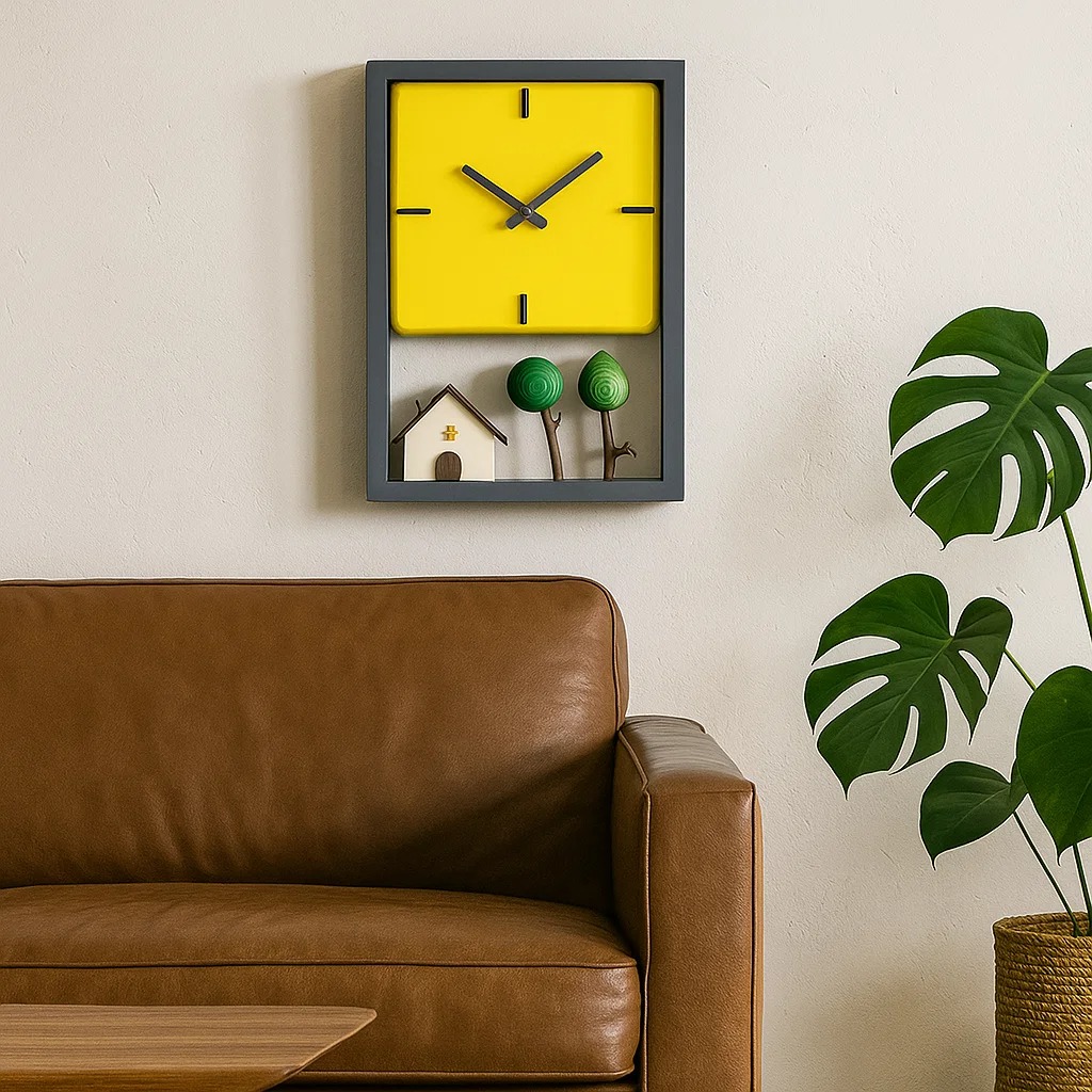 ساعت دیواری چوبی دست ساز مدل 114