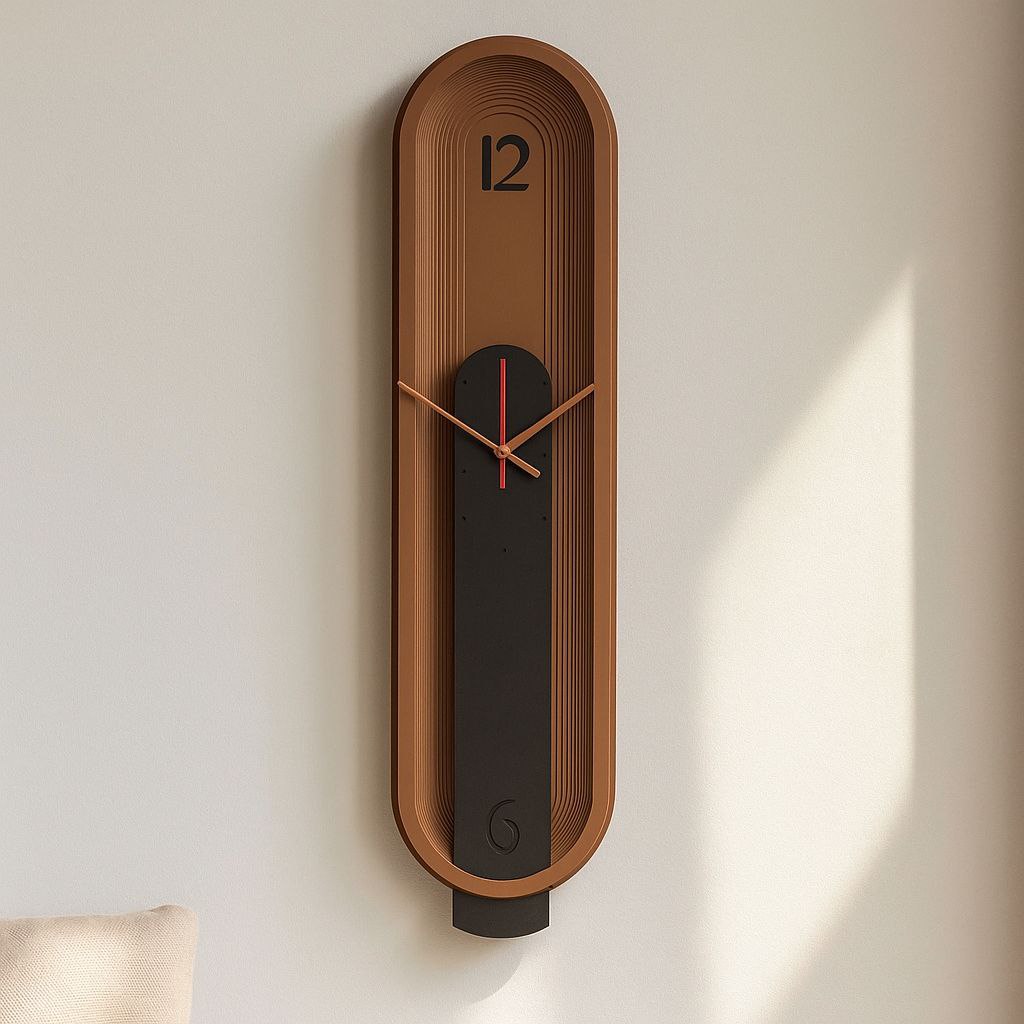 ساعت دیواری مدل ریپل خطی سایز ۸۴×۲۴ مناسب ستون و دیوارهای باریک