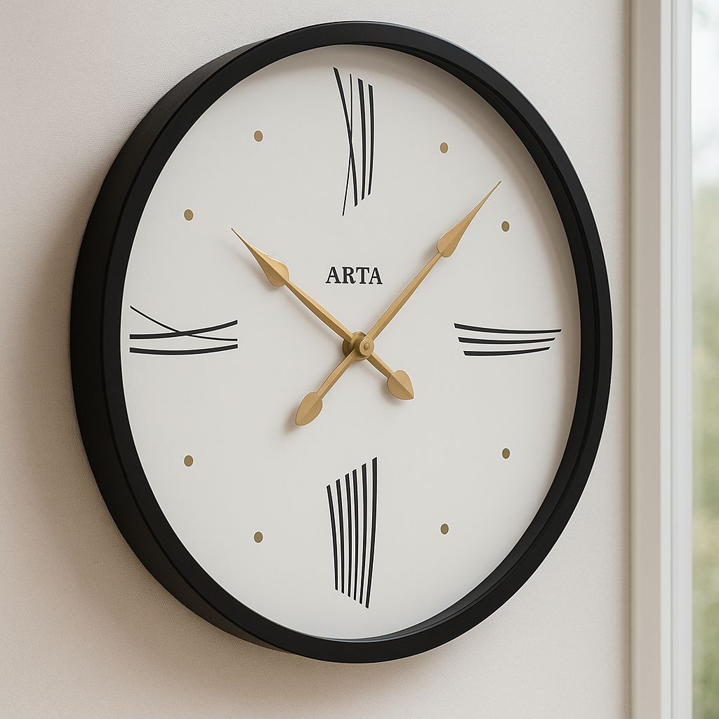 ساعت دیواری مدرن چوبی صفحه سفید سایز 70 