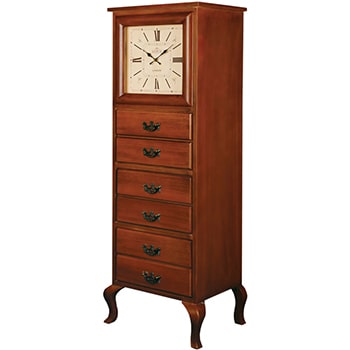 ساعت ایستاده چوبی لوتوس، ساعت سالنی لوتوس با سه کشو جادار، ساعت ایستاده دکوری شیک با موتور تایوانی | کد DC-81-BR