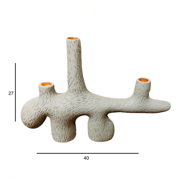 شمعدان تزیینی مدل تپانچه فیلی کدABM0035، جا شمعی 3 شعله مدل تپانچه سایز 40x27 سانت