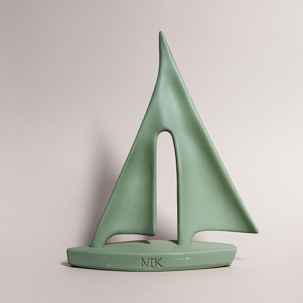 تندیس مدل قایق دکوری رنگ سبز