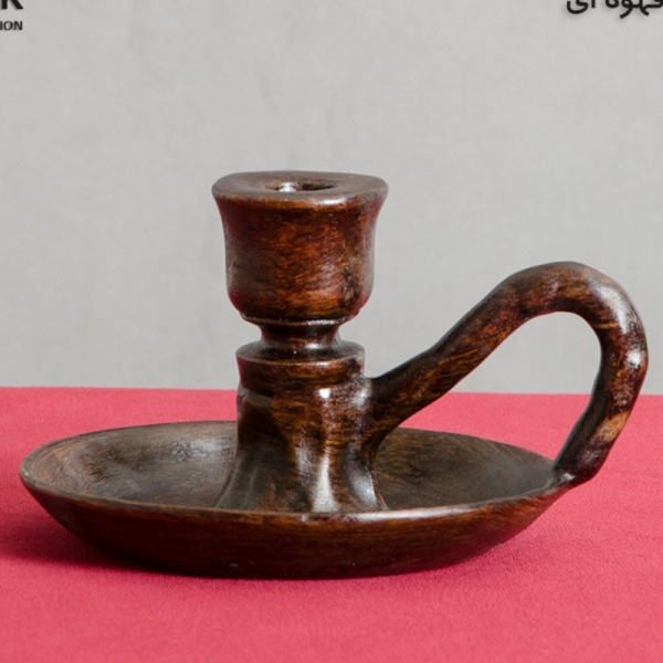 جاشمعی طرح نعلبکی مدل JRM0032، جا شمعی طرح نعلبکی و ترکیب رنگ متفاوت، رنگ قهوه ای