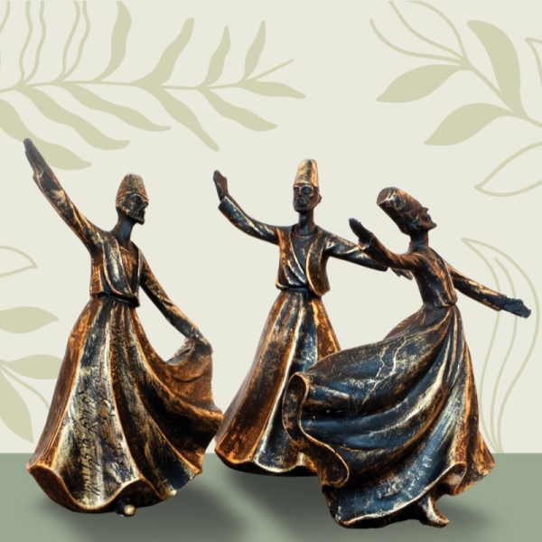 مجسمه رقص سما 3 تایی کد MO16178 ، مجسمه دکوری، زیبا کننده هر میز و هر سطحی، هدیه ای مناسب برای خانم ها