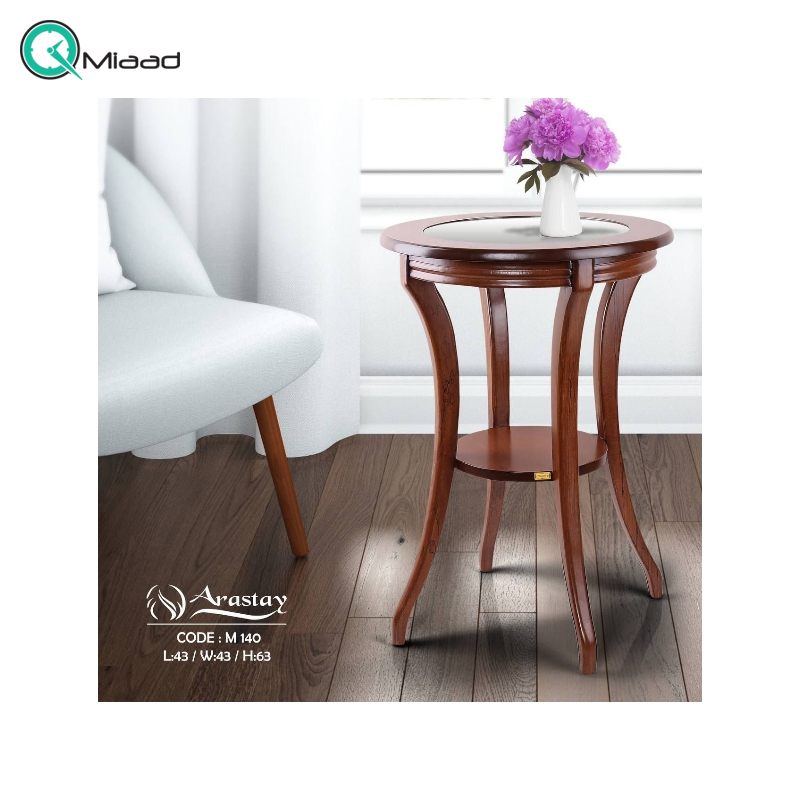 میز گرد شیشه خور چوبی مدل M 140