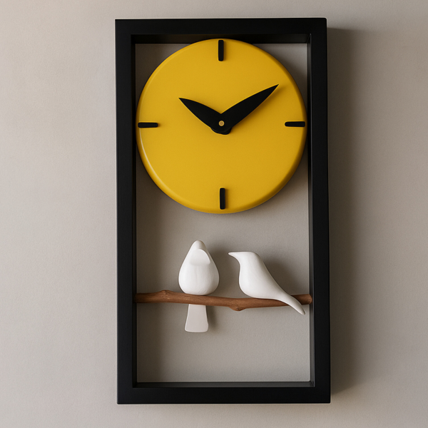 ساعت دیواری چوبی دست ساز مدل 108