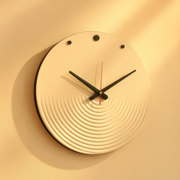 ساعت دیواری بتنی مدل 1490 رنگ کرم‌روشن