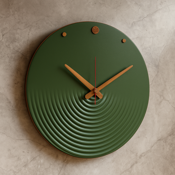 ساعت دیواری بتنی مدل 1490 رنگ سبز‌تیره