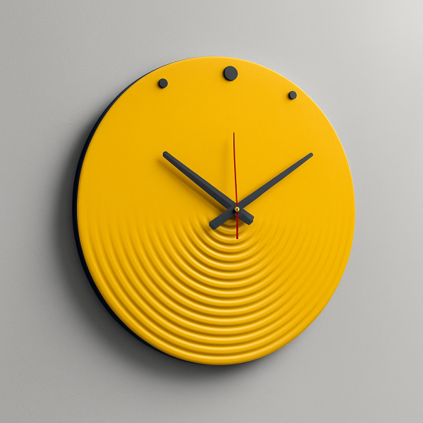 ساعت دیواری بتنی مدل 1490 رنگ زرد