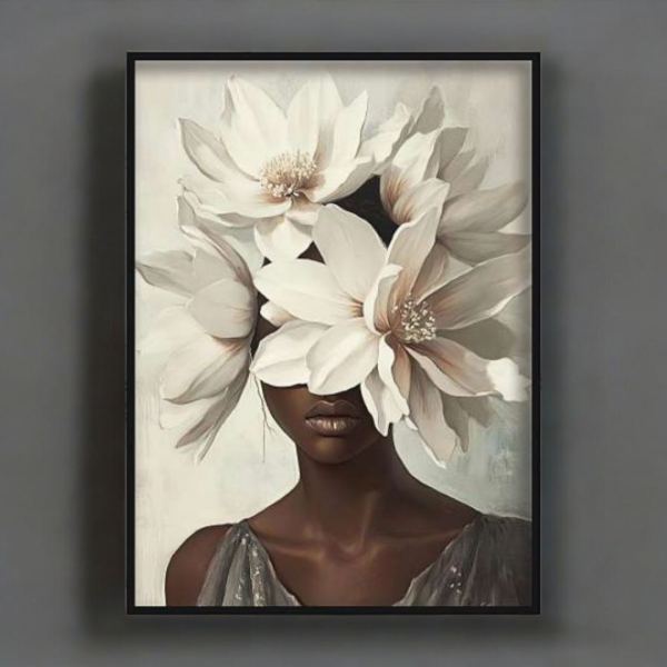 تابلو دکوراتیو شاین کد 202418، تابلو دکوراتیو با تصویر لمینت شاینی، متریال پی وی سی قاب، تابلو زیبا و جذاب با کیفیت فوق العاده و قابل شستشو، طرح دختر و گل