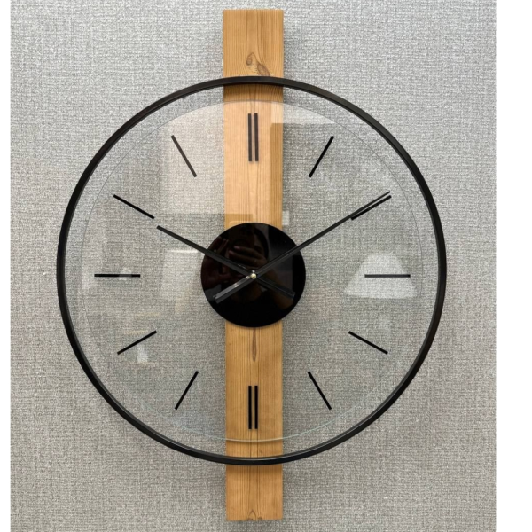 کلکسیون ساعت‌های دیواری مدرن و مینیمال مدل 2820، تلفیق هنرمندانه چوب، فلز و شیشه | زیبایی در نهایت سادگی