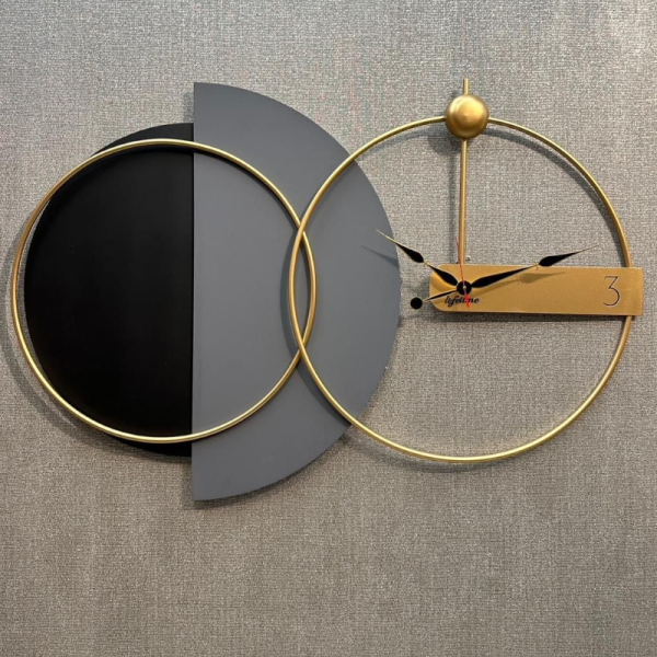 ساعت دیواری مدرن مدل مونیکا کد SF390، ساعت دیواری خلاقانه با متریال استیل و MDF، دارای موتور روانگرد و بی صدا، استیل رنگ ثابت، دو سال ضمانت