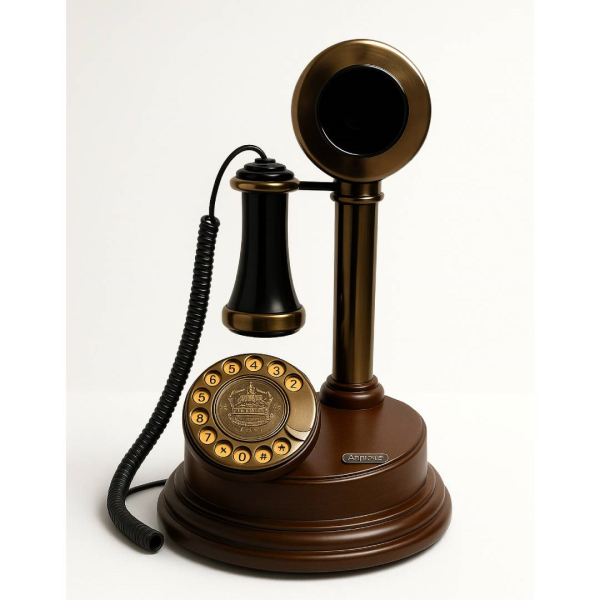 تلفن کلاسیک و دکوراتیو آرتمیس مدل 1034، بازگشتی به شکوه گذشته | ترکیبی زیبا از چوب و فلز برای دکوراسیون‌های اصیل