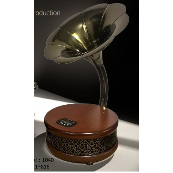 بلوتوث پلیر طرح گرام مدل 1040، بلوتوث پلیر خلاقانه رومیزی با قابلیت پخش، mp3، AUX، فلش، رادیو با ظاهر شیک و نوستالژی، دارای ریموت کنترل