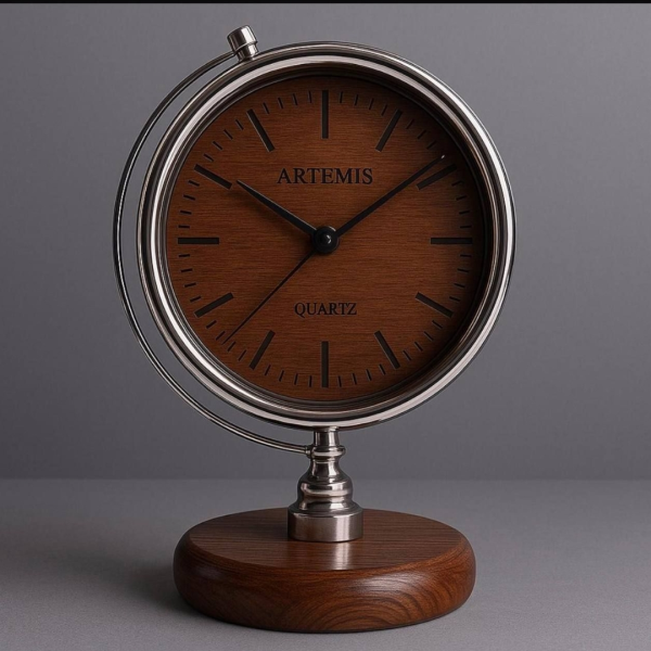 ساعت رومیزی کلاسیک آرتمیس مدل 30564، طراحی زیبا به سبک کره جغرافیایی | تلفیق هنر و نوستالژی در دو رنگ