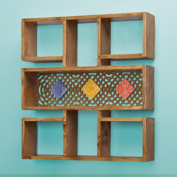 باکس 50x50 سه خشت دیواری رنگی مدل BX20032، باکس طرح سه خشت رنگی، سایز 50x50، مناسب ویلا و دفتر کار