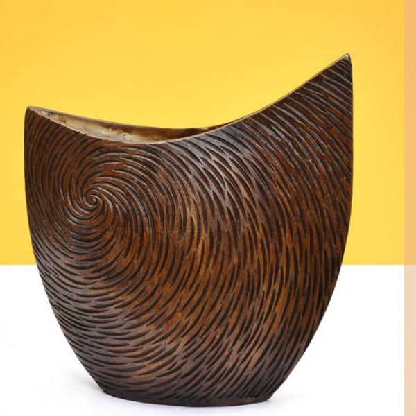 گلدان چکاوک بزرگ مدل GO27025، گلدان تزیینی و دکوری با طراحی ساده و زیبا و همینطور خلاقانه، طرح کوزه، رنگ قهوه‌ای