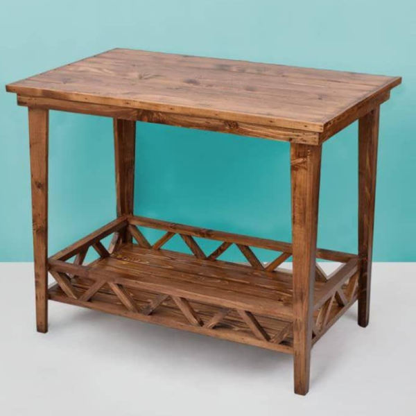 کنسول چوبی 90x60 مدل KO03005، کنسول چوبی ساده و کلاسیک، متریال مقاوم چوب و طراحی کلاسیک با طرح طبیعی چوب