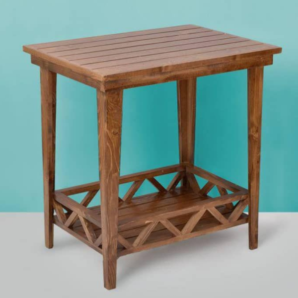 کنسول چوبی 70x50 مدل KO03006، کنسول چوبی ساده و کلاسیک، متریال مقاوم چوب و طراحی کلاسیک با طرح طبیعی چوب