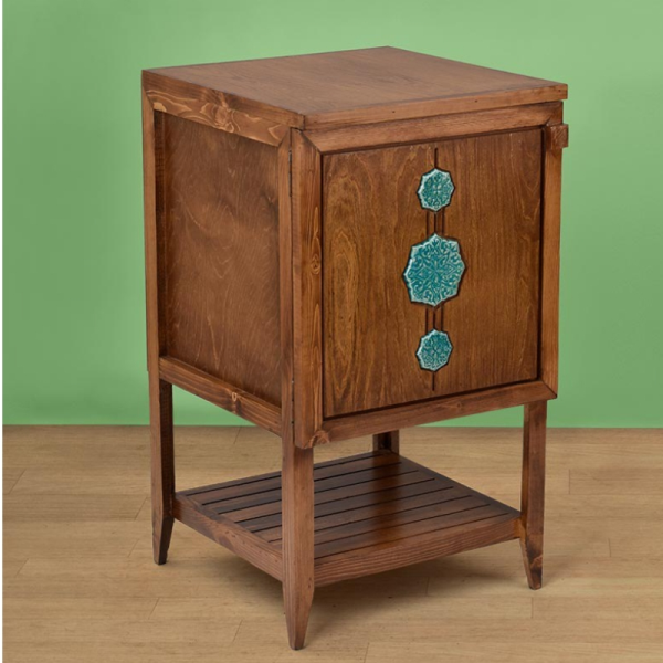 کمدچه پایه دار متوسط شمس مدل VT04010، کمدچه چوبی برای نگهداری اقلام مختلف و وسایل مورد نیاز، طراحی شده با متریال تمام چوب