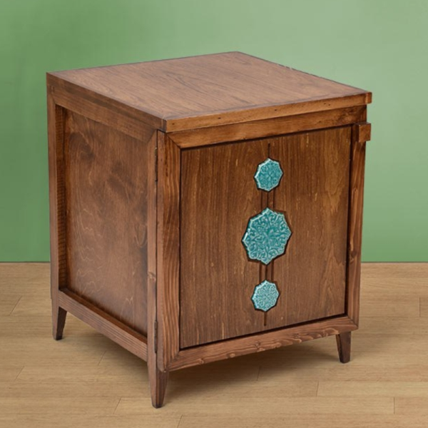 کمدچه پایه دار کوتاه شمس مدل VT04015، کمدچه چوبی برای نگهداری اقلام مختلف و وسایل مورد نیاز، طراحی شده با متریال تمام چوب