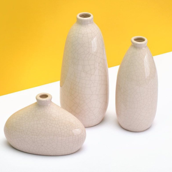 گلدان سه تکه مدل عطار کد sr17085، ست سرامیکی سه سایز و دکوری با طراحی ساده و زیبا و همینطور خلاقانه، طرح عطار