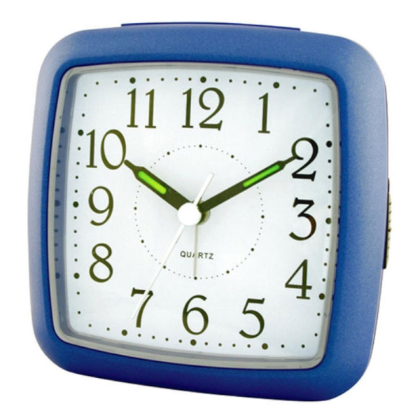 ساعت رومیزی دانیه کد 800، ساعت رومیزی با قاب پلاستیک، ساعت رومیزی فانتزی دارای آلارم، تغذیه با باتری قلمی، ساعتی با تکنولوژی کوارتز، رنگ آبی