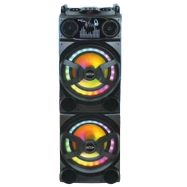 اسپیکر بلوتوث دیتکس پلاس 9000، قابلیت پشتیبانی از کارت‌های حافظه، دارای 2 ساب‌ووفر، اقلام همراه بلندگو ریموت کنترل میکروفن، پشتیبانی از بلوتوث