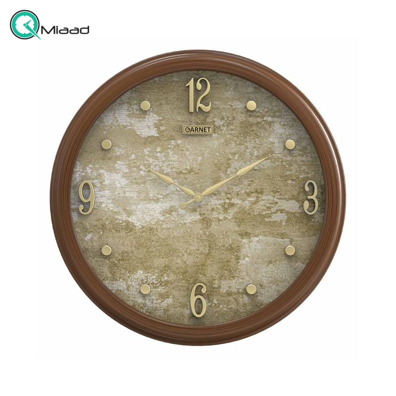  ساعت دیواری پلاستیک مدل گارنت کد 4033 رنگ طوسی