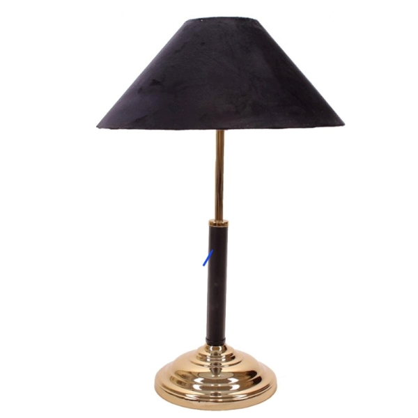 آباژور رومیزی مدل 254، آباژور رومیزی با متریال آهن و کریستال بدنه و طلق و پارچه کلاهک، دارای 1 سرپیچ معمولی E27 و تنوع رنگی بدنه و کلاهک، رنگ مشکی