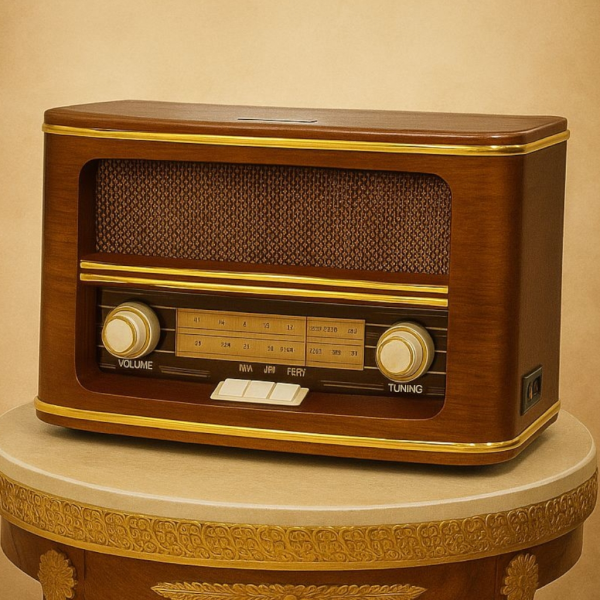 رادیو کلاسیک و شارژی گلدن کد 510، رادیو چوبی نوستالژی قابلیت گیرندگی 3 موج رادیو FM,AM و SW3 ، پخش موسیقی و فایل‌های MP3، اتصال از طریق بلوتوث، اتصال فلش مموری USB، قابلیت اتصال AUX