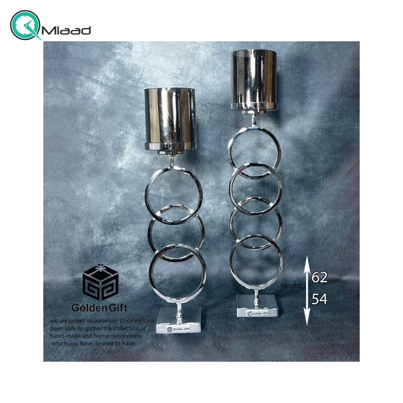 جاشمعی فلزی گرد دو شعله کد 1201