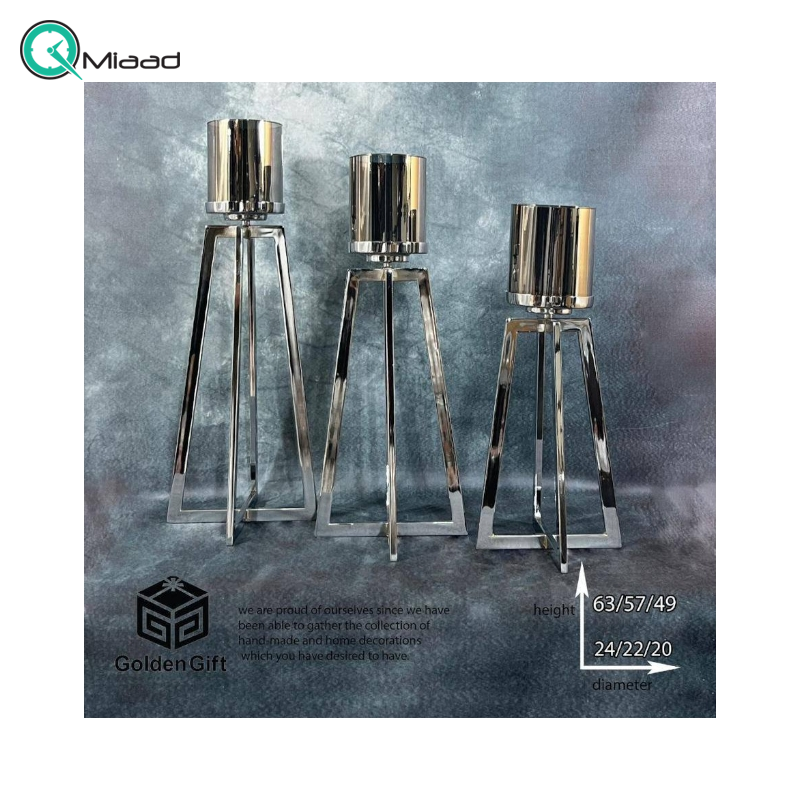 جاشمعی فلزی گرد سه شعله 1208