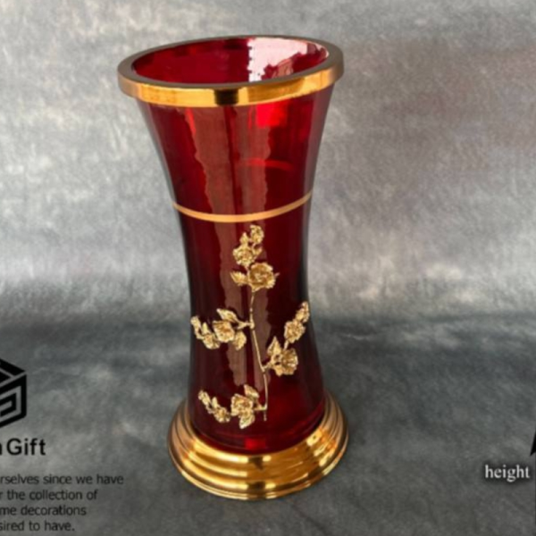 گلدان دکوری و جذاب مدل 611، گلدان تزیینی و دکوری بسیار شکیل، آذین بزرگ، رنگ قرمز