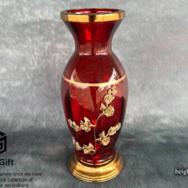 گلدان تزیینی و دکوری مدل 612، گلدان تزیینی و دکوری بسیار شکیل، آذین بزرگ، رنگ قرمز