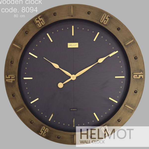  ساعت دیواری چوبی هلموت مدل 6094، ساعت دیواری خلاقانه و چوبی، ترکیب چوب و استیل، موتور ساخت تایوان، ساعت دیواری طرح ساده و در عین حال بی نظیر، سایز 60 سانت