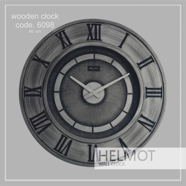  ساعت دیواری چوبی هلموت مدل 6098، ساعت دیواری خلاقانه و چوبی، ترکیب چوب و استیل، موتور ساخت تایوان، ساعت دیواری طرح ساده و در عین حال بی نظیر، سایز 60 سانت