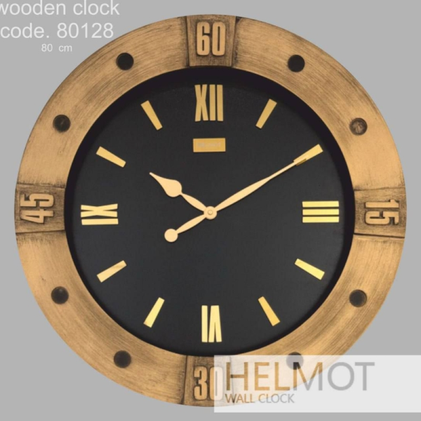  ساعت دیواری هلموت کد 80128، ساعت دیوار کلاسیک و شکیل چوبی، ترکیب رنگی جذاب، سایز 80 سانت